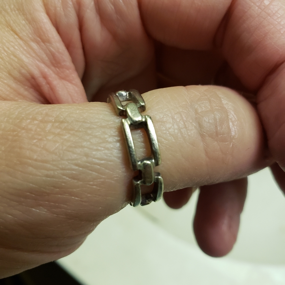 Vtg 925 chain link ring